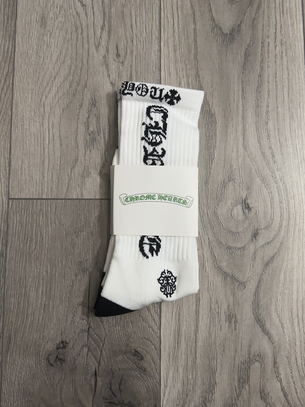 Chrome Hearts White And Black Dagger Socks